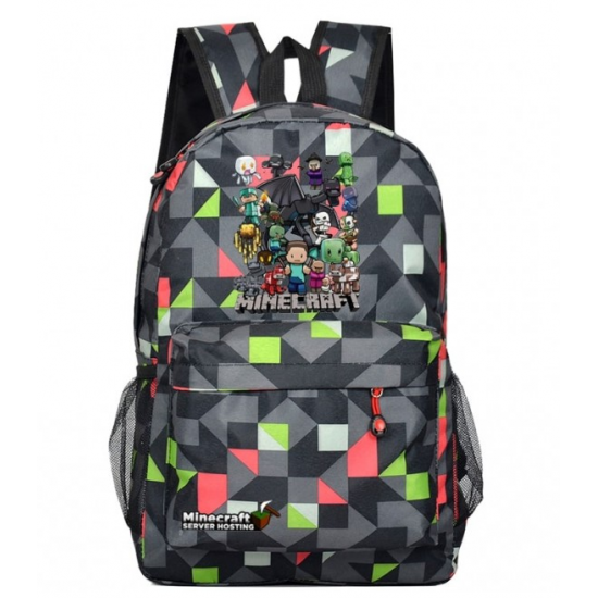 Minecraft All Charaters Rucksack Backpack Schoolbag - Geometric Mix