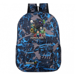 Minecraft All Charaters Rucksack Backpack Schoolbag - Blue