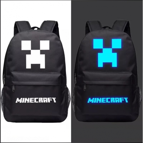 Minecraft Glow in the Dark Rucksack Backpack Schoolbag - Black
