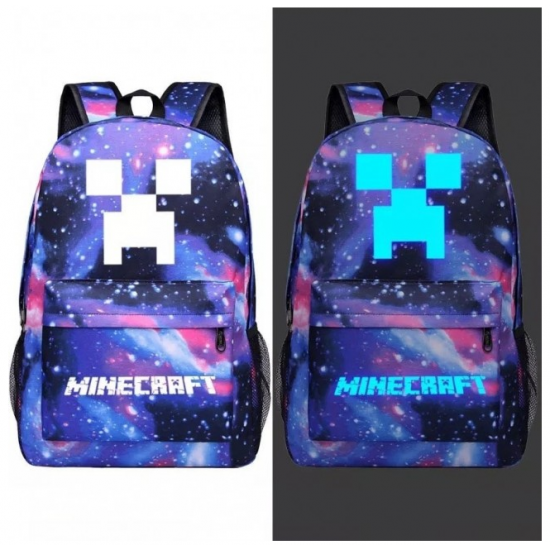 Minecraft Glow in the Dark Rucksack Backpack Schoolbag - Galaxy