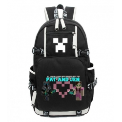 Minecraft Pat and Jen Rucksack Backpack Schoolbag - Black