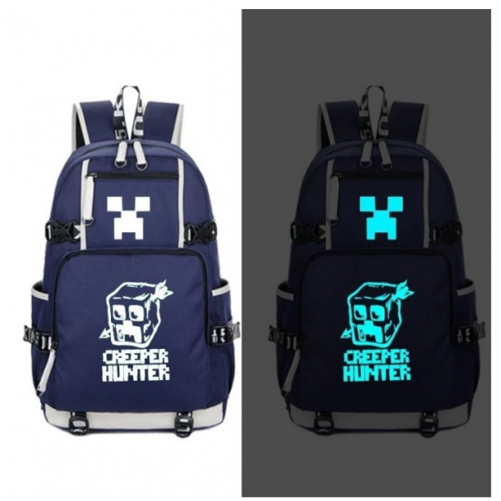 Minecraft Creeper Hunter Rucksack Backpack Schoolbag - Blue Minecraft Creeper Hunter Rucksack Backpack Schoolbag - Blue
