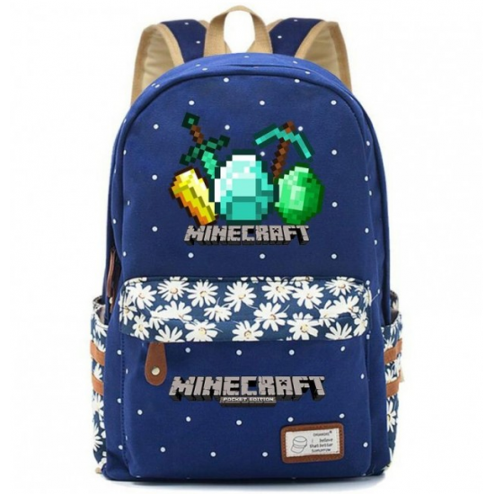 Minecraft Rucksack Backpack Schoolbag - Navy Blue Minecraft Rucksack Backpack Schoolbag - Navy Blue