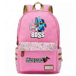 Minecraft Like A Boss Rucksack Backpack Schoolbag - Pink