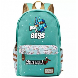 Minecraft Like A Boss Rucksack Backpack Schoolbag - Turquoise