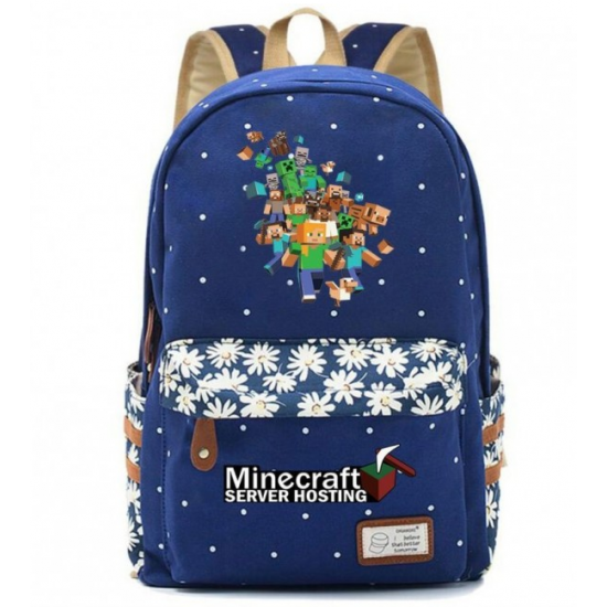 Minecraft Rucksack Backpack Schoolbag - Navy Blue Minecraft Rucksack Backpack Schoolbag - Navy Blue