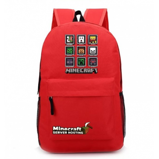 Minecraft Rucksack Backpack Schoolbag - Red