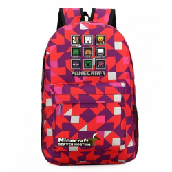 Minecraft Rucksack Backpack Schoolbag - Red Geometric