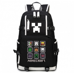 Minecraft Rucksack Backpack Schoolbag - Black