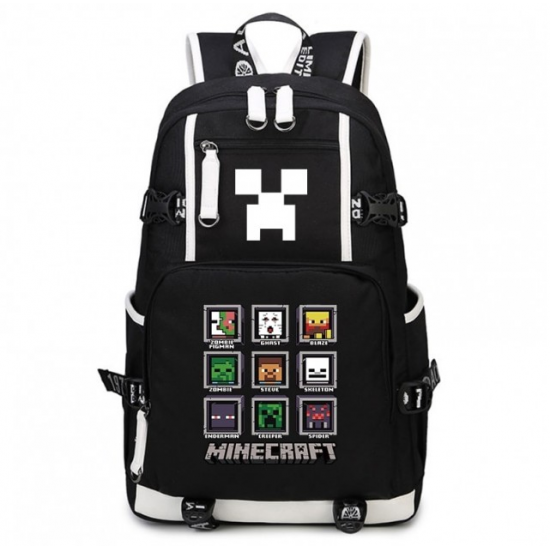 Minecraft Rucksack Backpack Schoolbag - Black