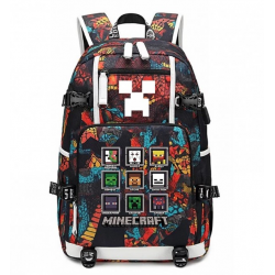 Minecraft Rucksack Backpack Schoolbag - Red