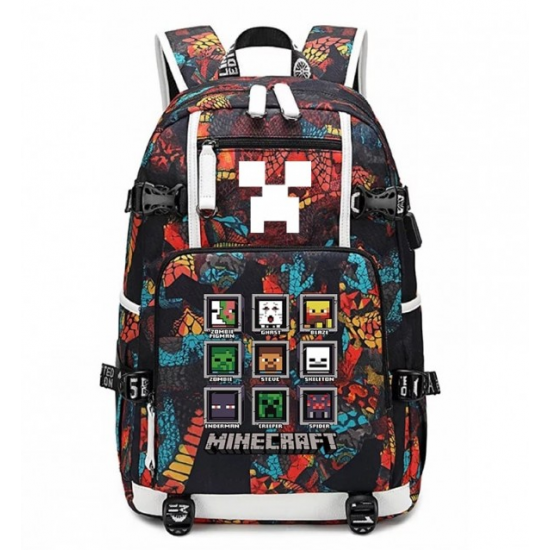 Minecraft Rucksack Backpack Schoolbag - Red
