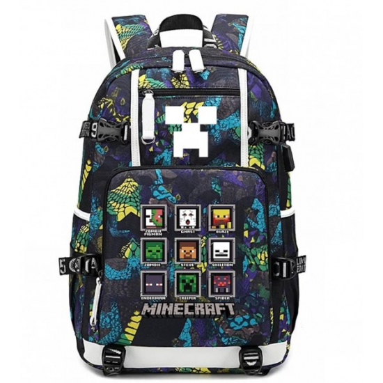 Minecraft Rucksack Backpack Schoolbag - Purple